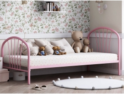 Кровать металлическая Эвора розовая