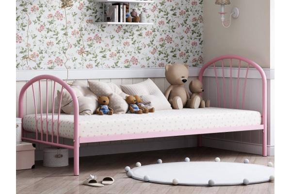 Кровать металлическая Эвора розовая