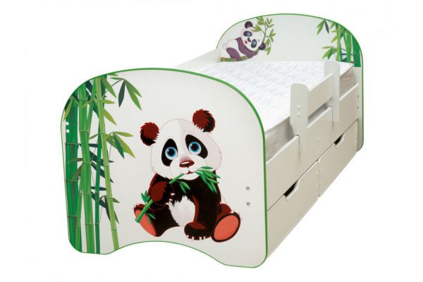 Кровать детская с фотопечатью с 2-мя ящиками Панда