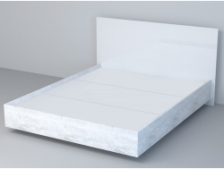 Кровать Эго арт. 031 1600 бетон светлый/белый глянец