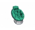 Кресло Папасан мини с ротангом каркас чёрный-подушка зелёная