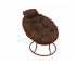 Кресло Папасан пружинка мини без ротанга каркас коричневый-подушка коричневая
