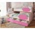 Кровать Соник и ящиком 800х1600 млечный дуб с розовым