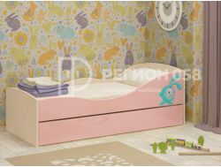 Кровать с фотопечатью Юниор-10 МДФ Розовый