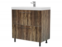 Тумба Альба 80 Миндаль напольная 2 ящика Слим 60 дерево