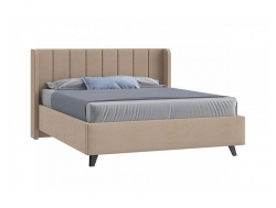 Мягкая кровать Виола с ПМ 1600*2000 мм микровелюр бежевый