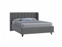Мягкая кровать Виола с ПМ 1600*2000 мм микровелюр серый