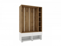 Тумба с вешалкой 1200 Прага ЛДСП Дуб Вотан/Белый