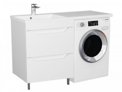 Тумба Сохо 47 напольная 2 ящика белый Marshall 110 левая