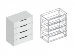 Комод Вита с 4 ящиками белый лофт