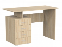 Стол письменный с 4 ящиками Дуб сонома