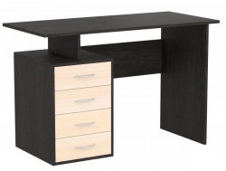 Стол письменный с 4 ящиками Венге/Млечный дуб