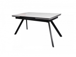Стол раздвижной Атлант 1200 мрамор белый/черный муар