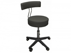 Стул мастера Монро со спинкой на черном пластмассовом каркасе серый