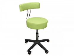 Стул мастера Монро со спинкой на черном пластмассовом каркасе зеленый