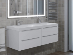 Тумба с раковиной Uperwood Tanos 120 см подвесная двойная белый