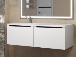 Тумба с раковиной Uperwood Tanos 120 см подвесная левая белый/графит